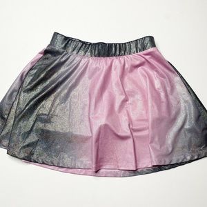 Justice Skater Skirt Skort Holographic Pink Grey Ombre Circle Youth